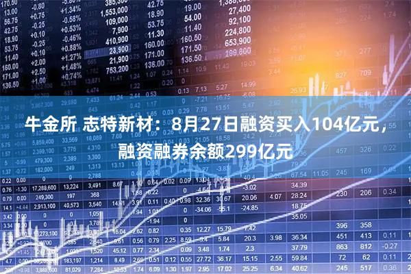 牛金所 志特新材：8月27日融资买入104亿元，融资融券余额299亿元